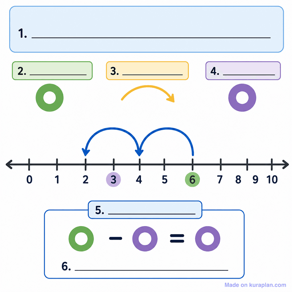 Number Line Subtraction Jump Strategy (Whole Numbers) (simple, unlabeled)