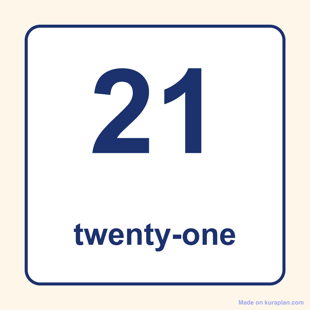 Number Word — 21 (Twenty-One)