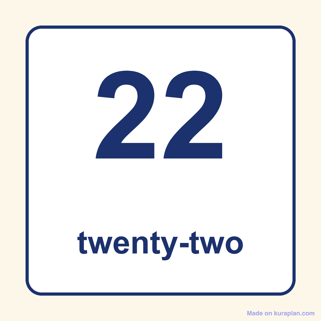 Number Word — 22 (Twenty-Two)