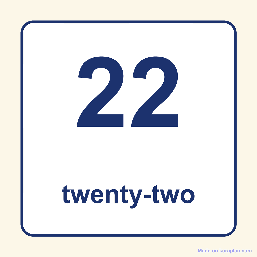 Number Word — 22 (Twenty-Two)