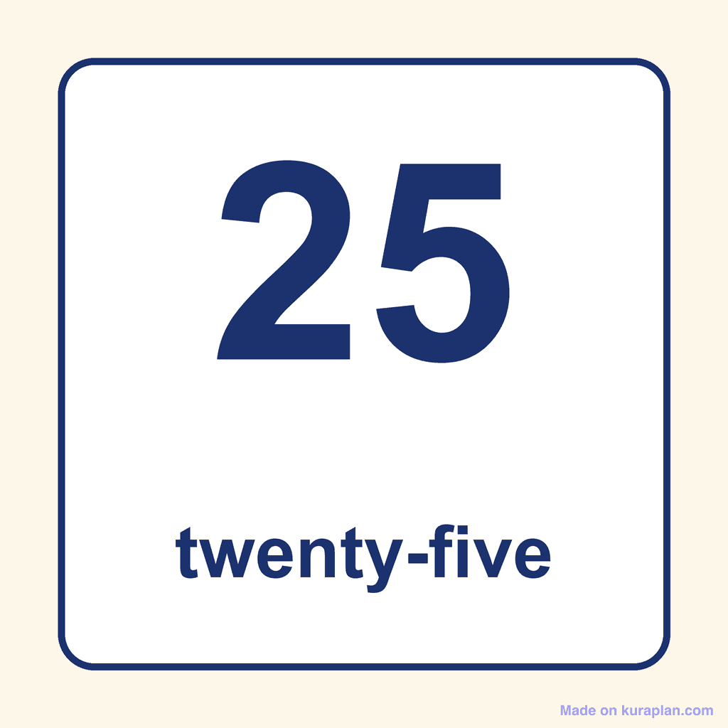Number Word — 25 (Twenty-Five)