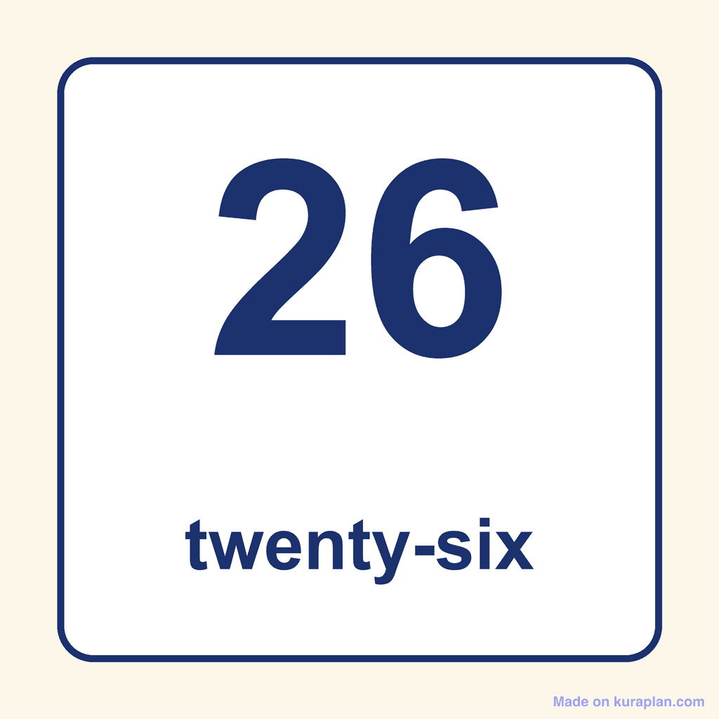 Number Word — 26 (Twenty-Six)