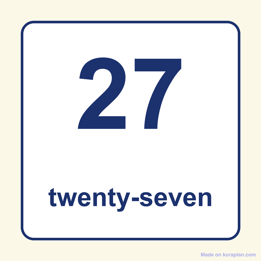 Number Word — 27 (Twenty-Seven)