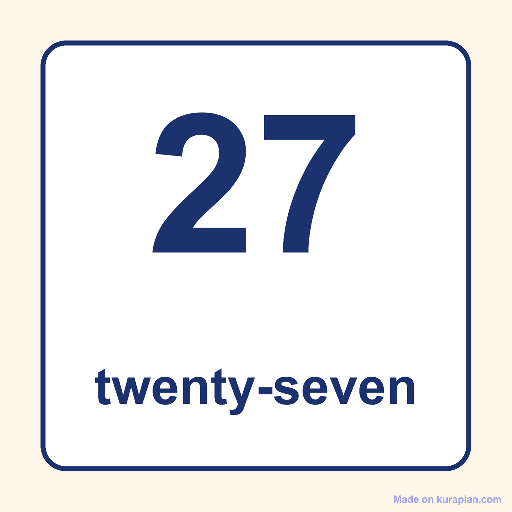 Number Word — 27 (Twenty-Seven)