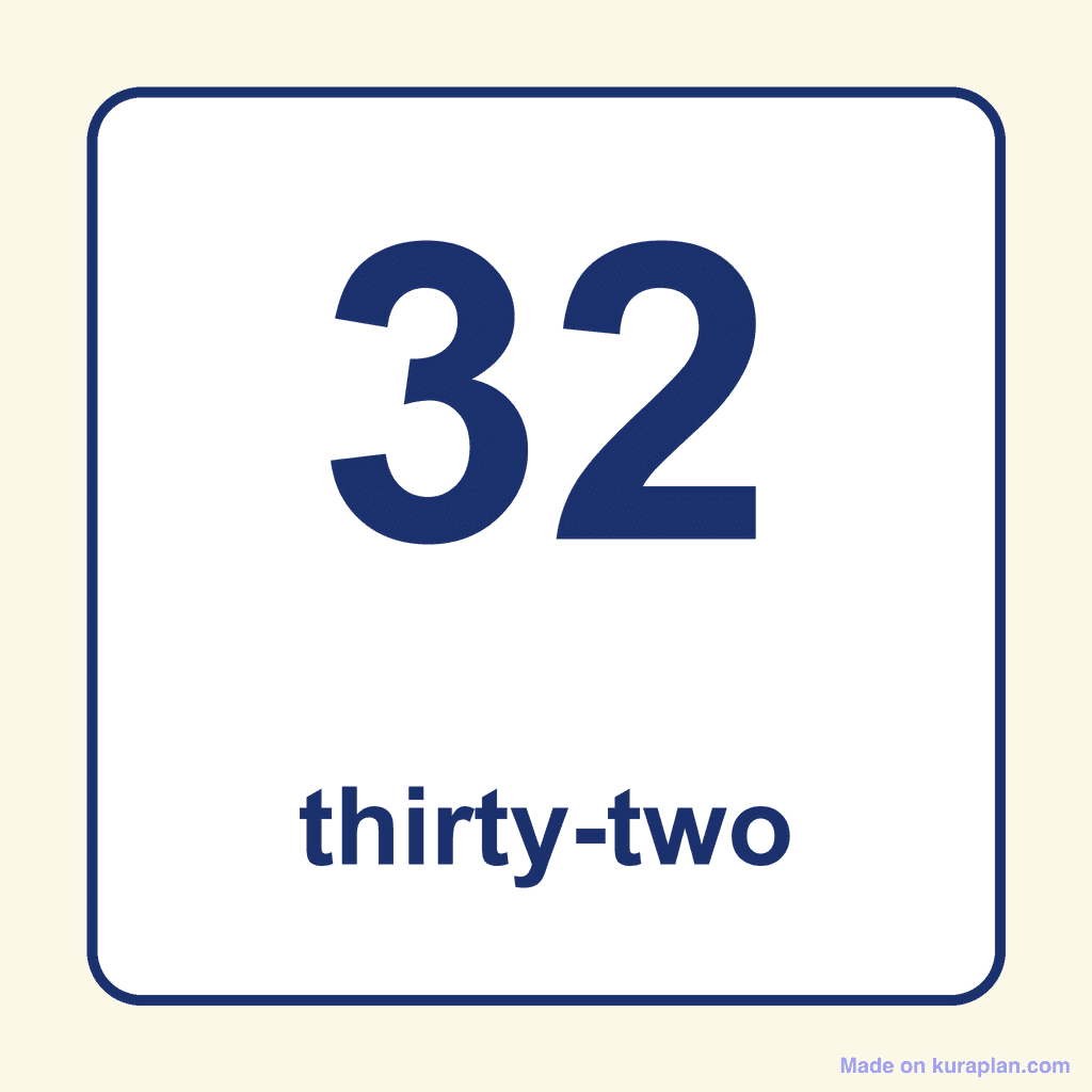 Number Word — 32 (Thirty-Two)