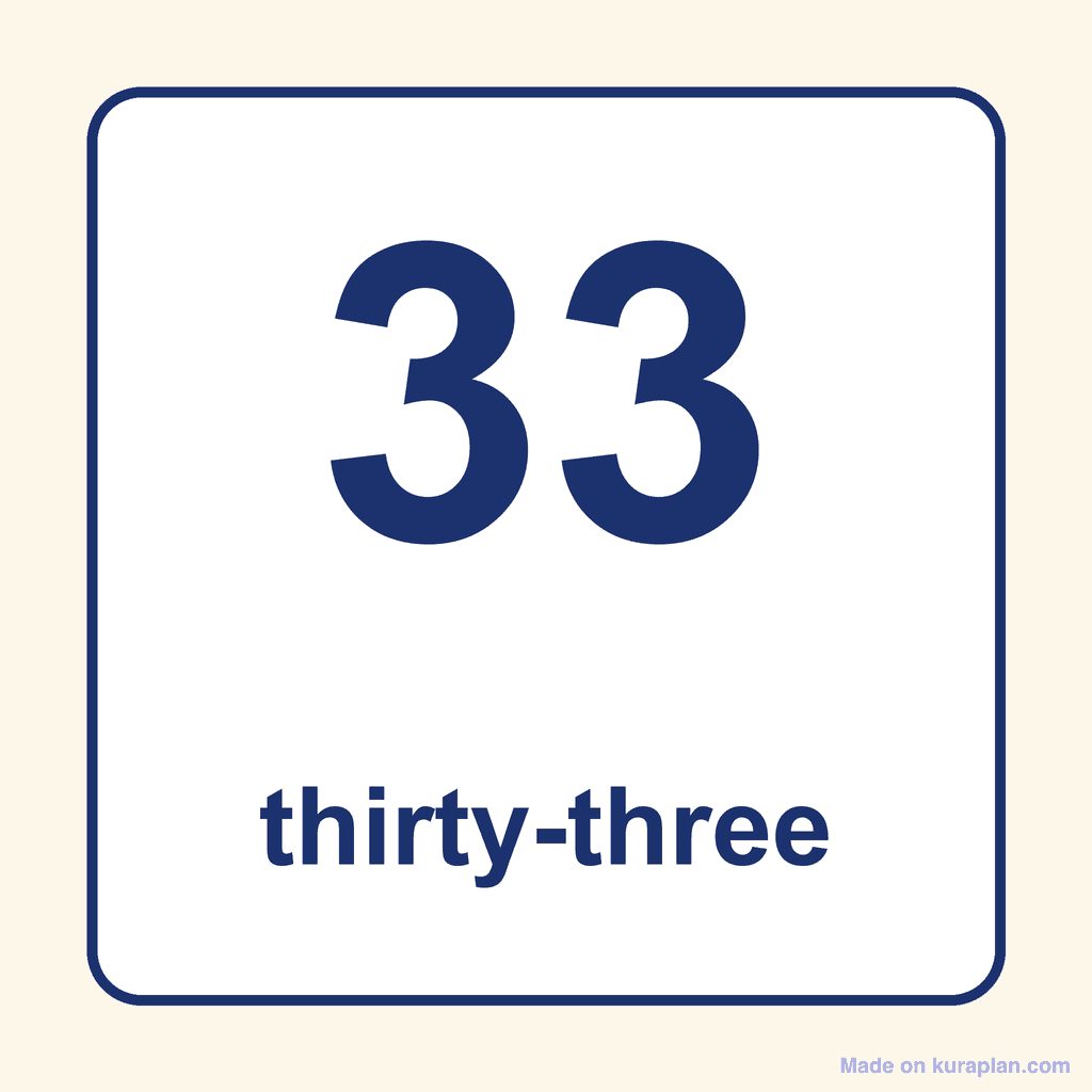 Number Word — 33 (Thirty-Three)