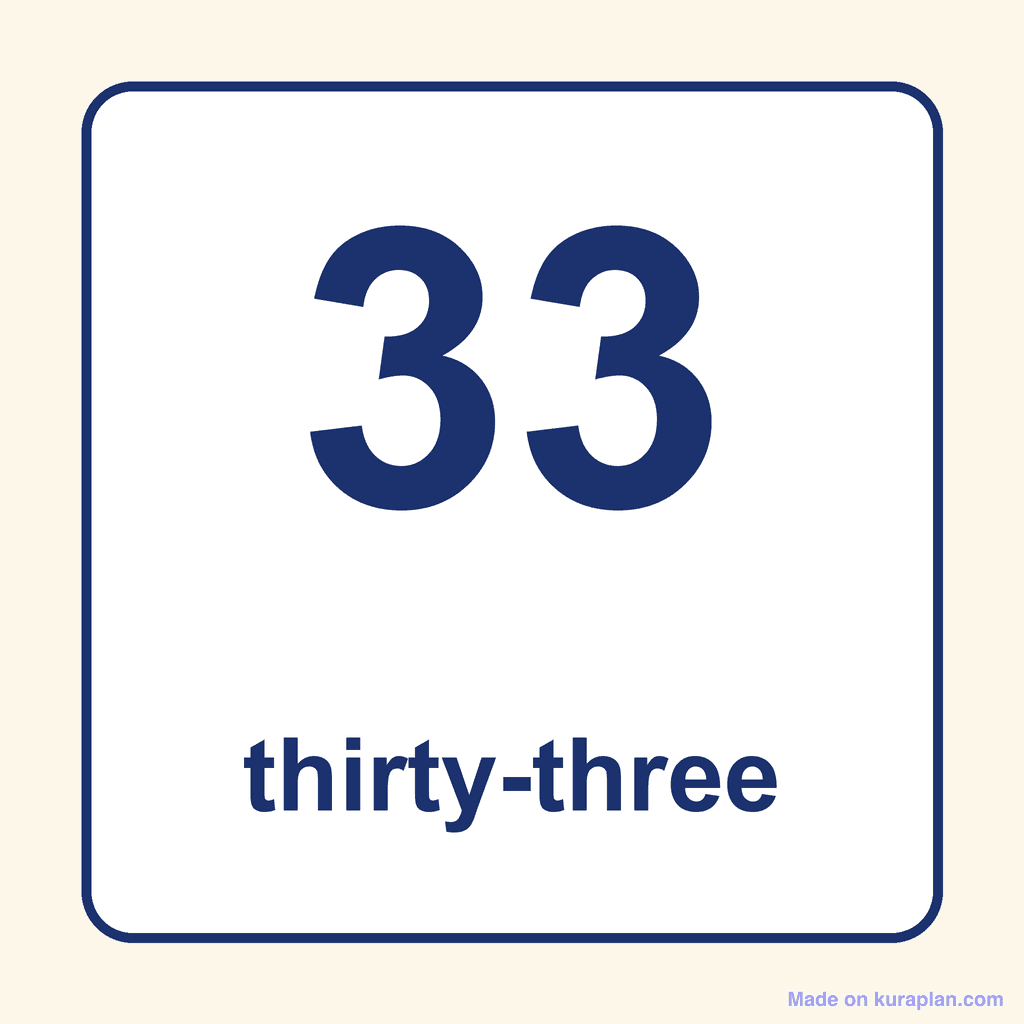Number Word — 33 (Thirty-Three)