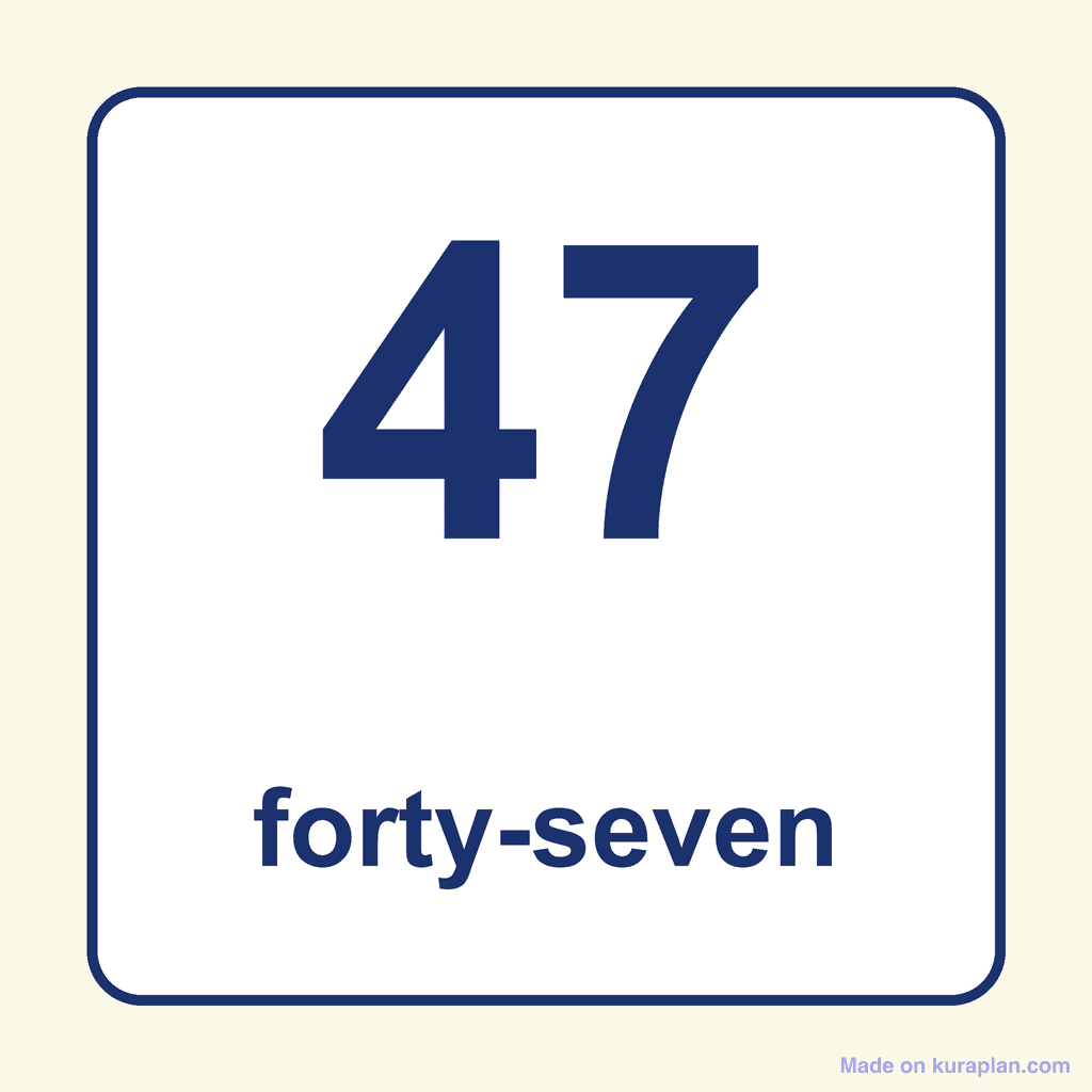 Number Word — 47 (Forty-Seven)