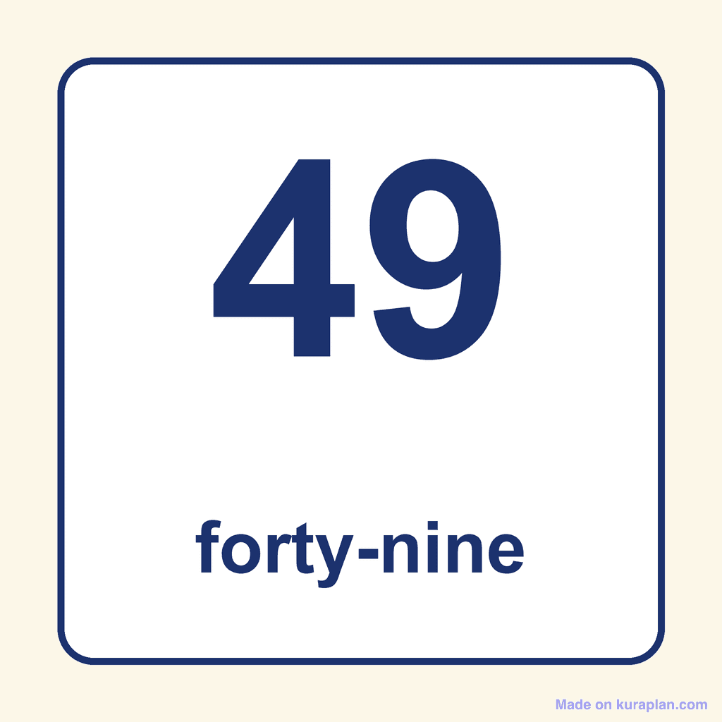 Number Word — 49 (Forty-Nine)
