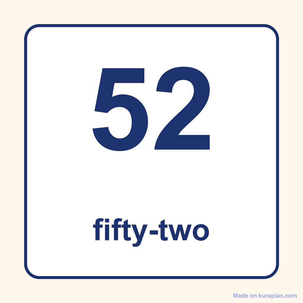 Number Word — 52 (Fifty-Two)