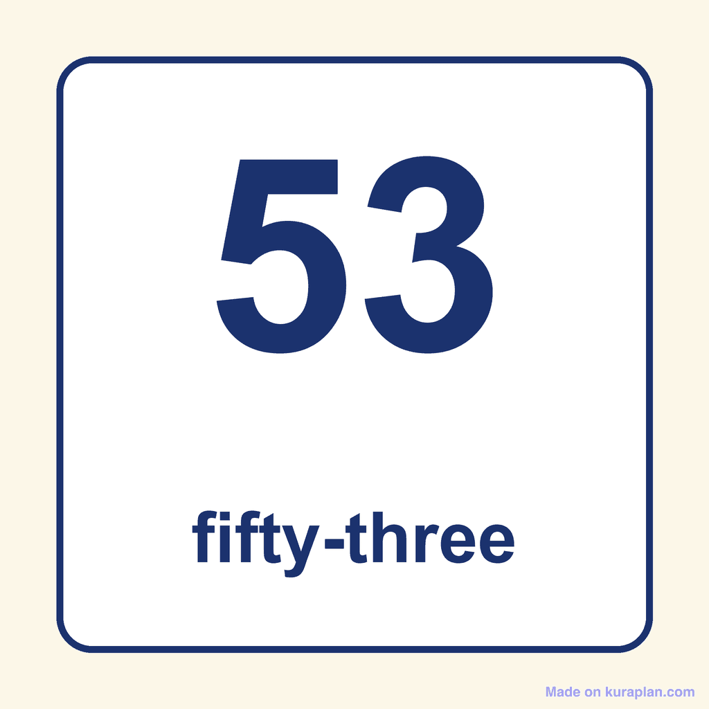 Number Word — 53 (Fifty-Three)
