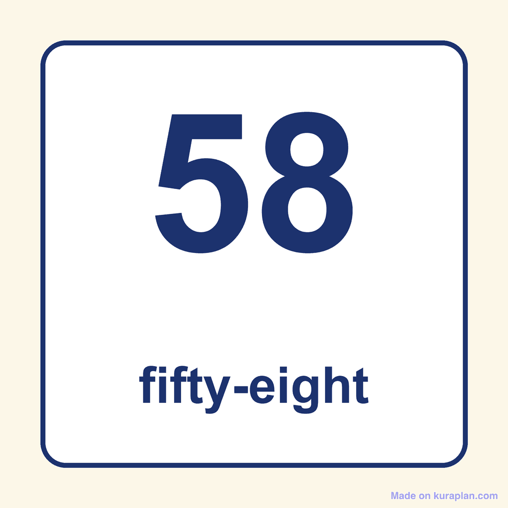 Number Word — 58 (Fifty-Eight)