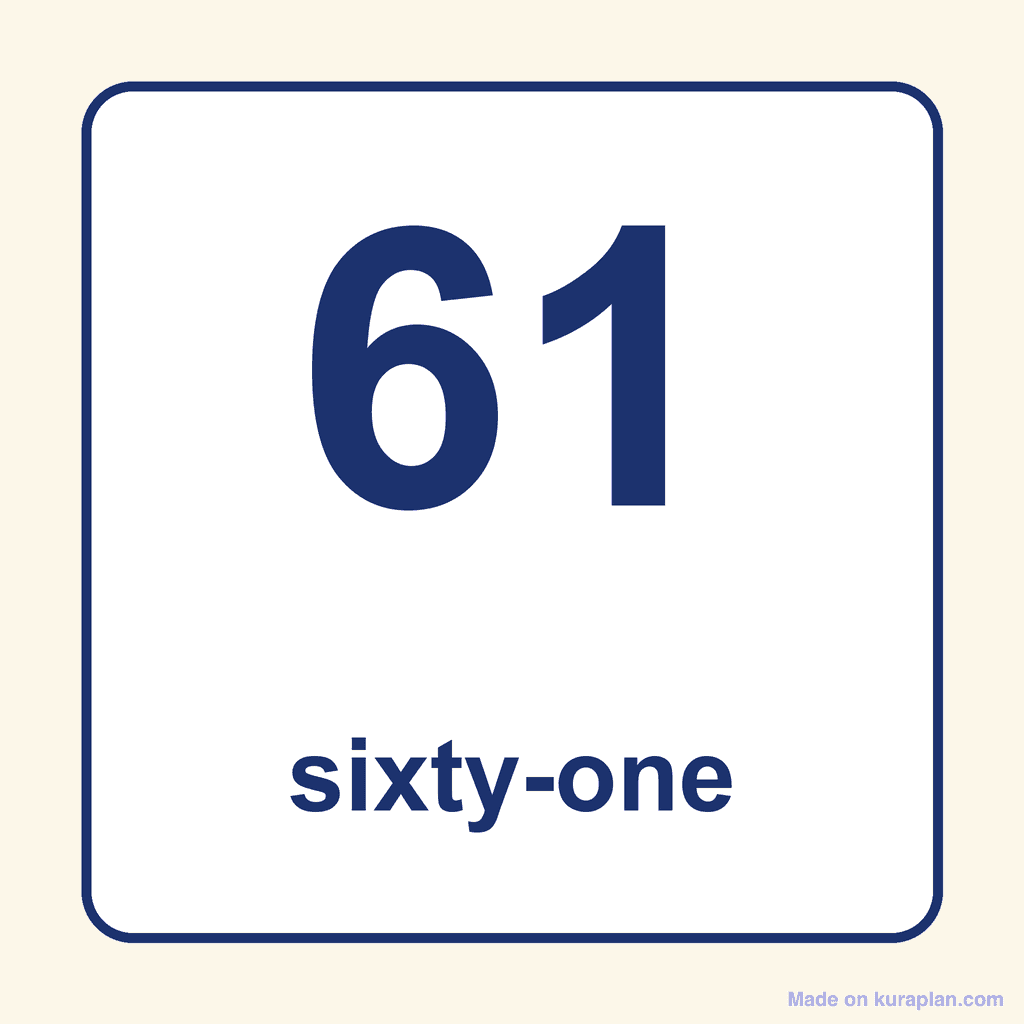 Number Word — 61 (Sixty-One)