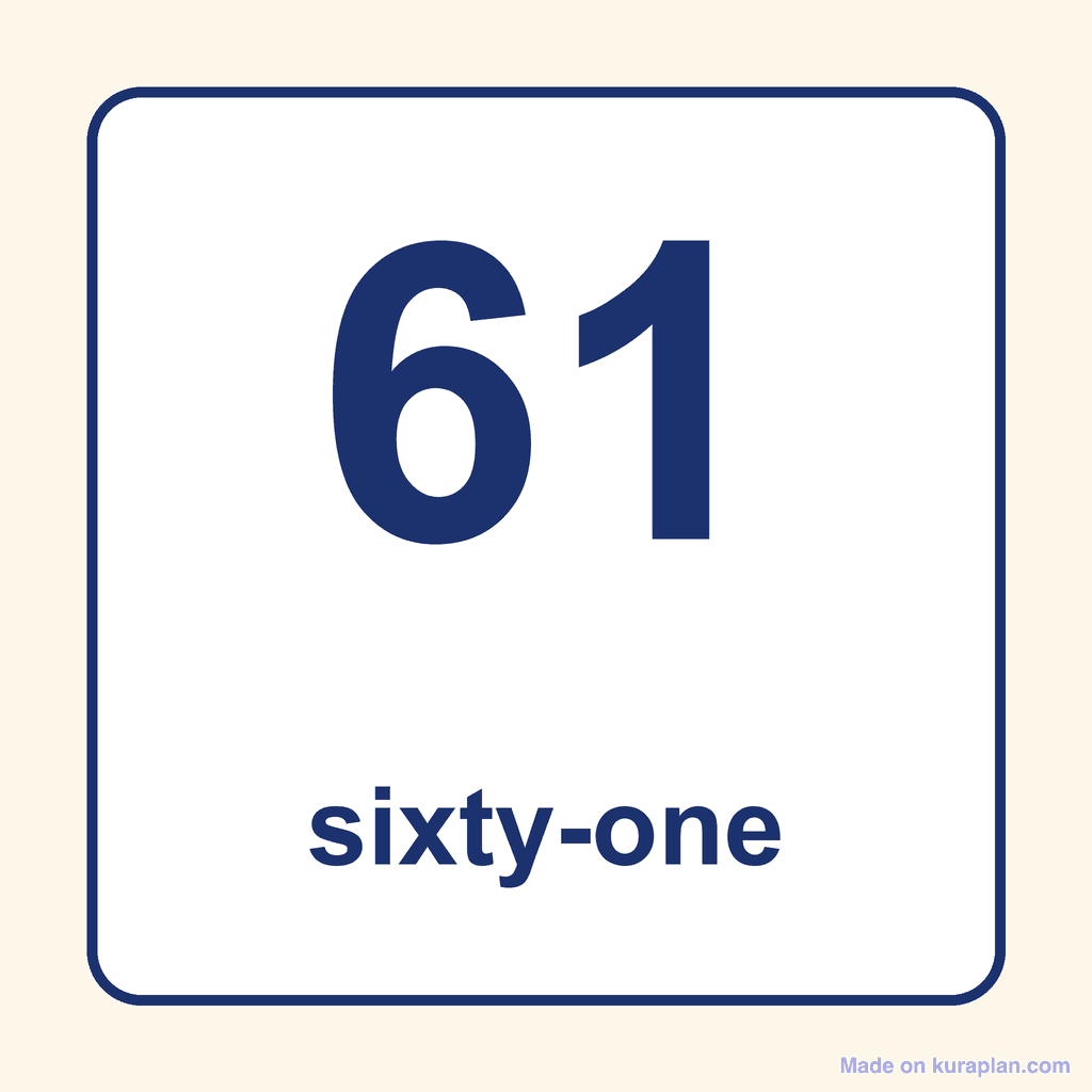 Number Word — 61 (Sixty-One)