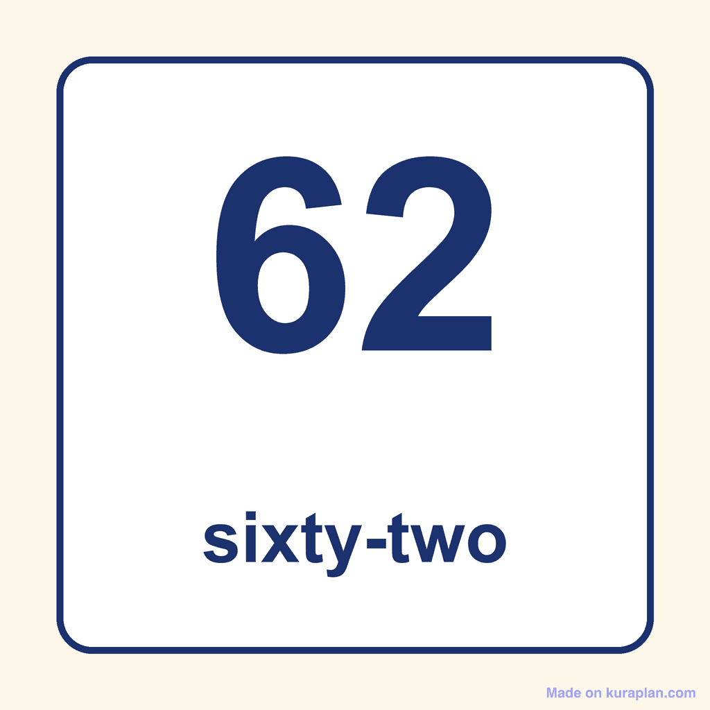 Number Word — 62 (Sixty-Two)