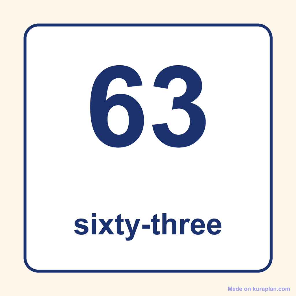 Number Word — 63 (Sixty-Three)