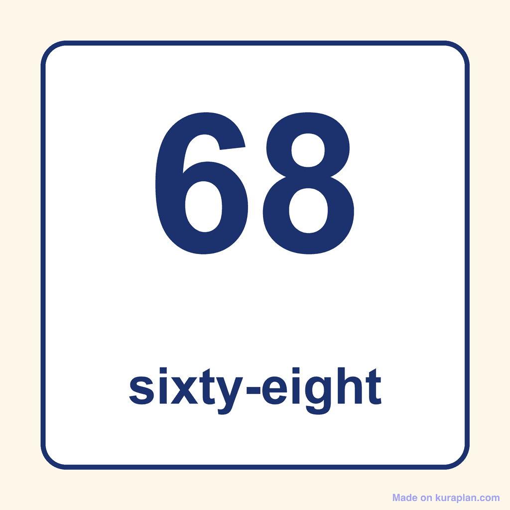 Number Word — 68 (Sixty-Eight)
