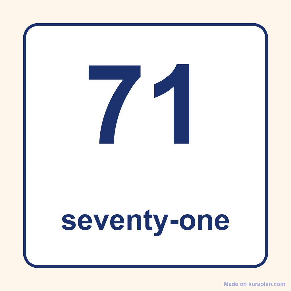 Number Word — 71 (Seventy-One)