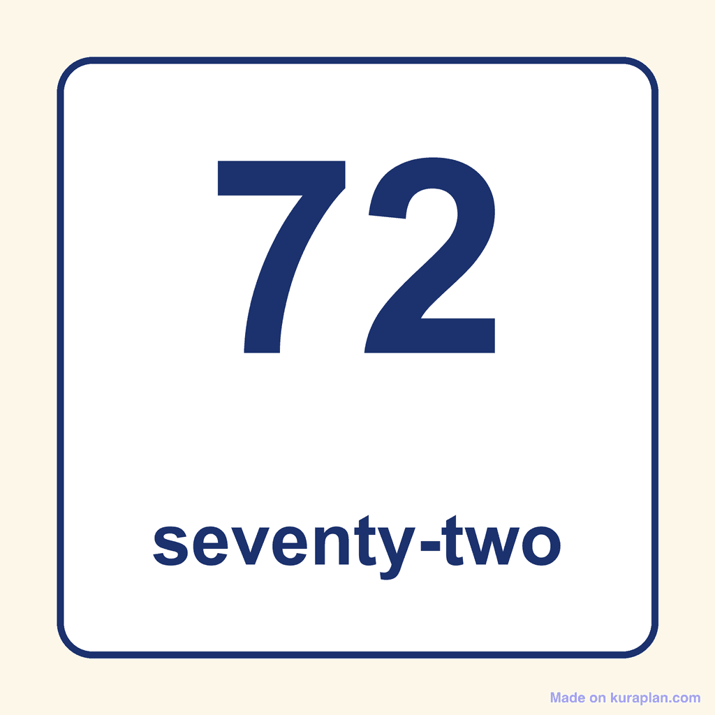 Number Word — 72 (Seventy-Two)