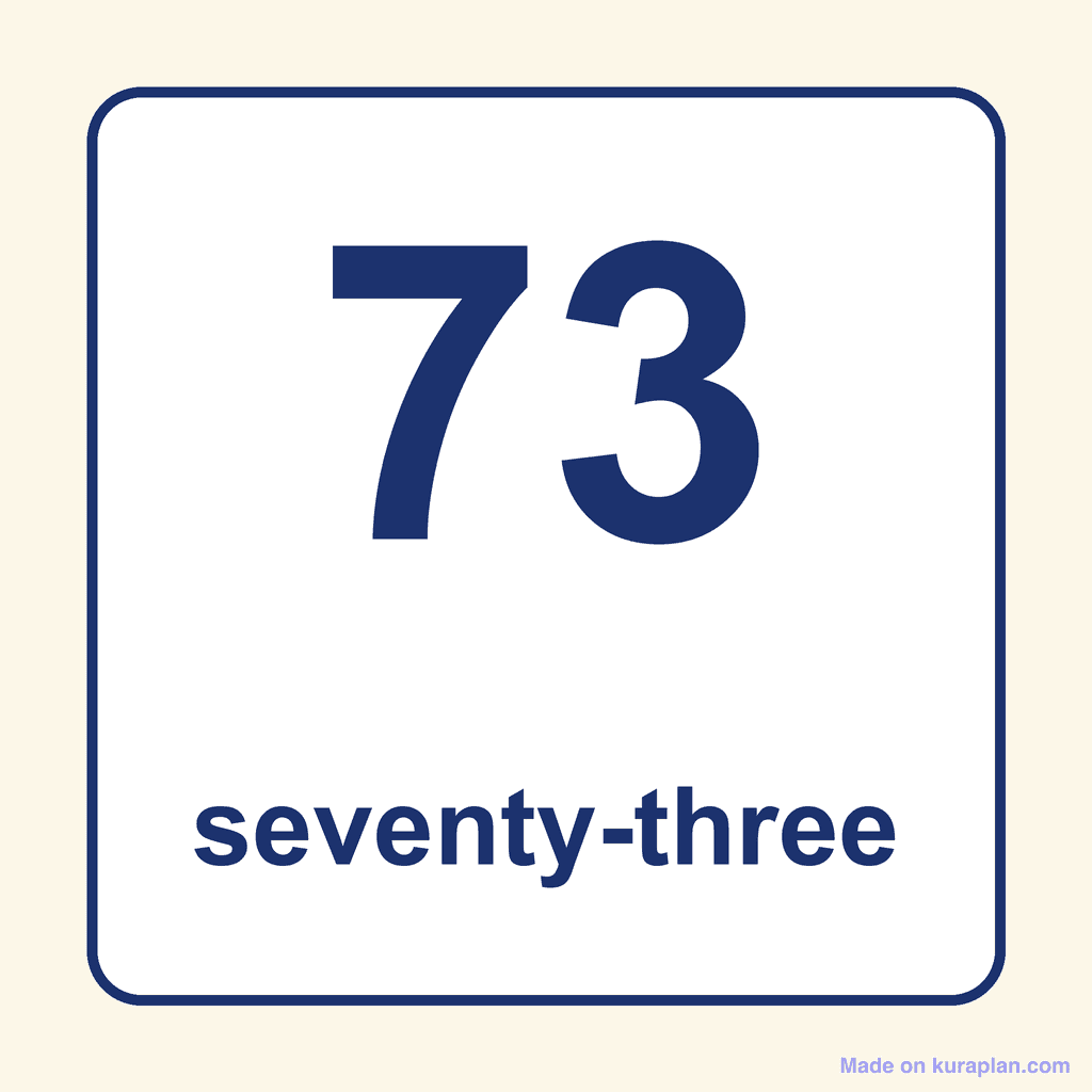 Number Word — 73 (Seventy-Three)