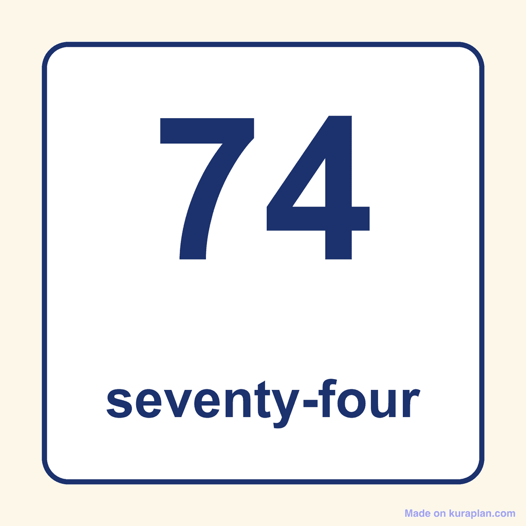 Number Word — 74 (Seventy-Four)