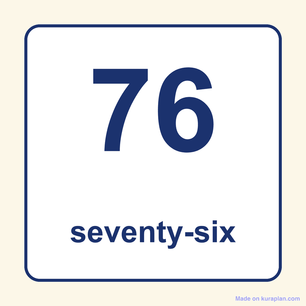 Number Word — 76 (Seventy-Six)
