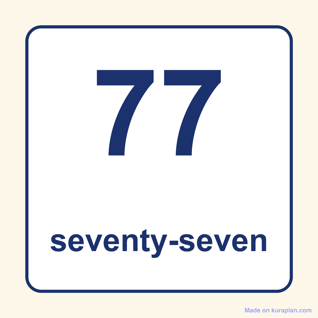 Number Word — 77 (Seventy-Seven)
