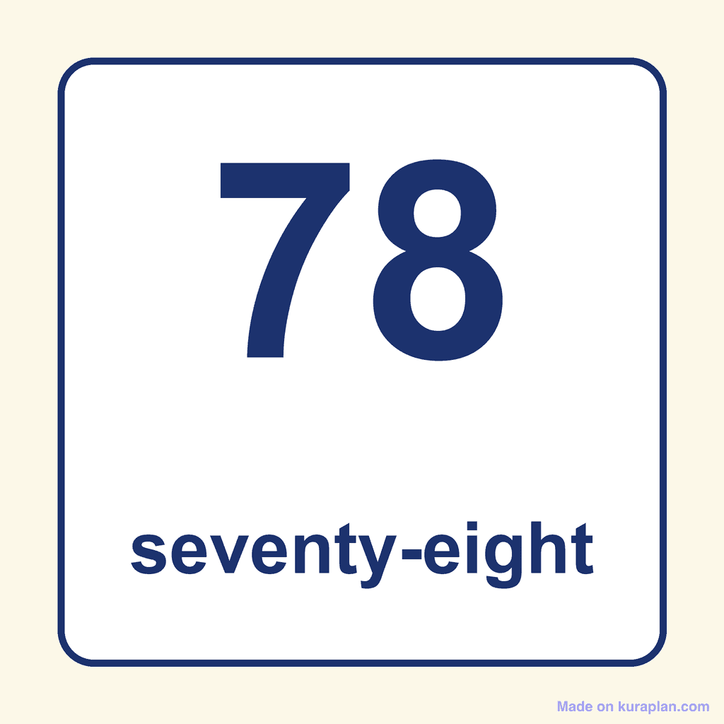 Number Word — 78 (Seventy-Eight)