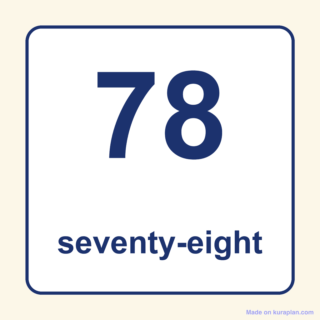 Number Word — 78 (Seventy-Eight)