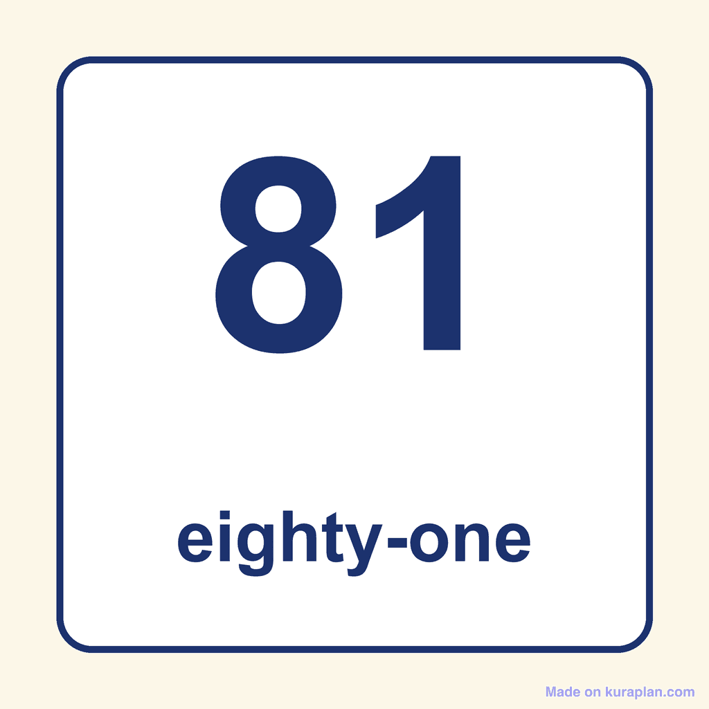 Number Word — 81 (Eighty-One)