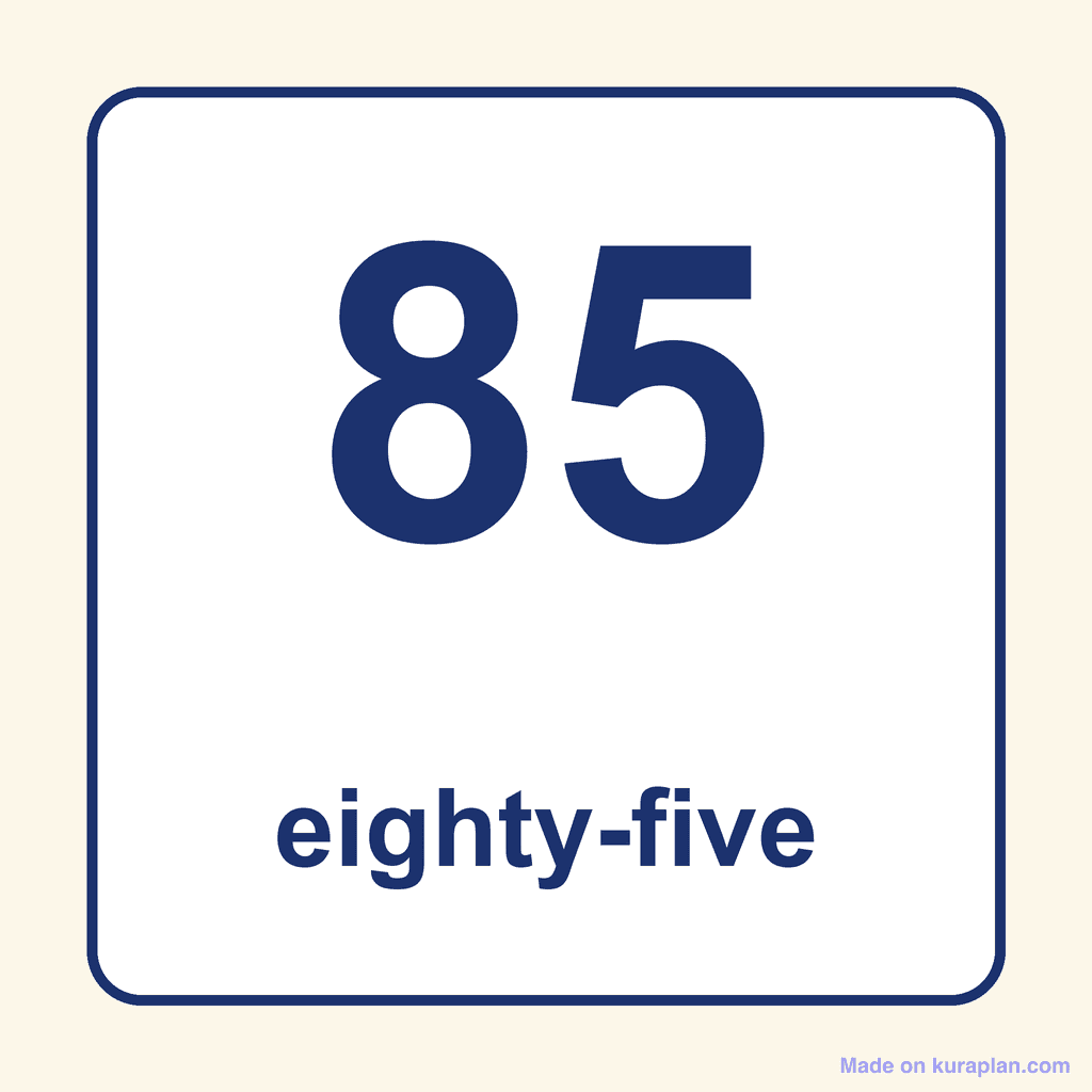 Number Word — 85 (Eighty-Five)