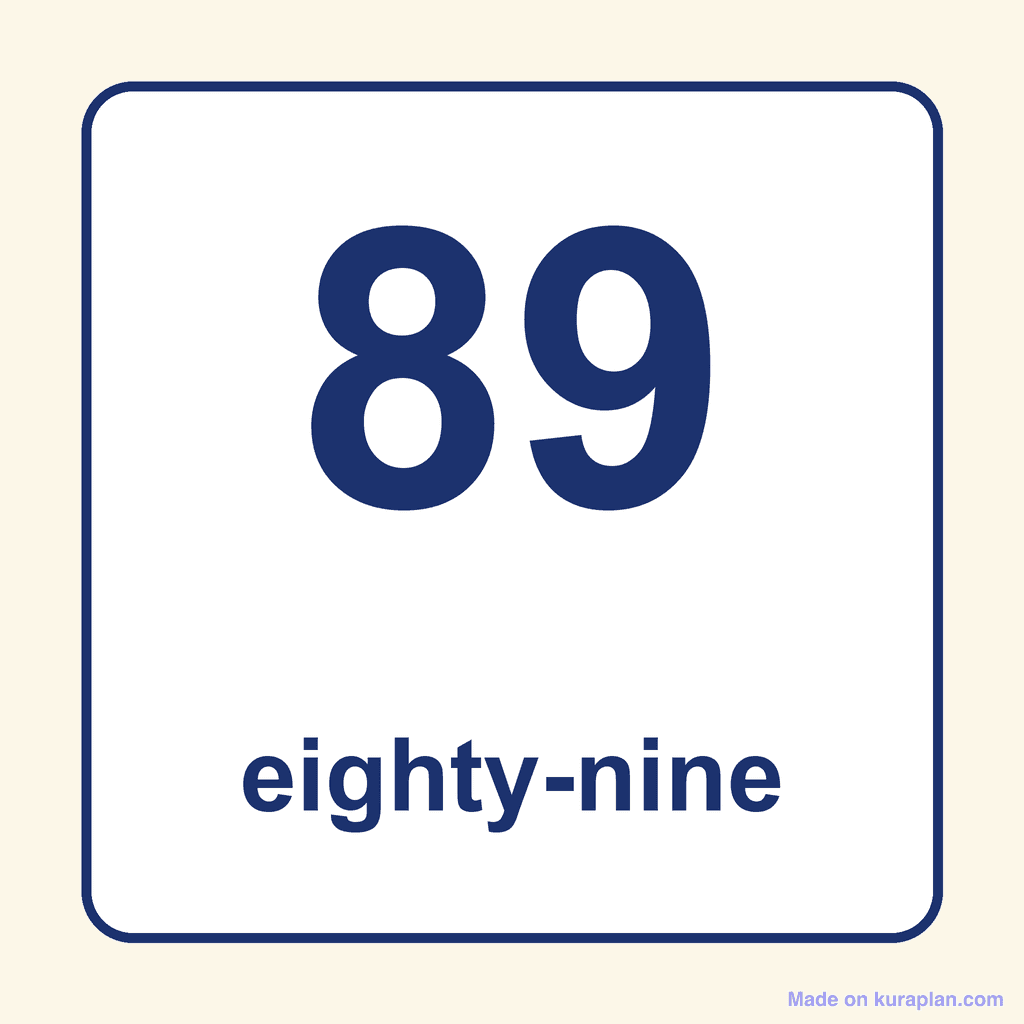 Number Word — 89 (Eighty-Nine)