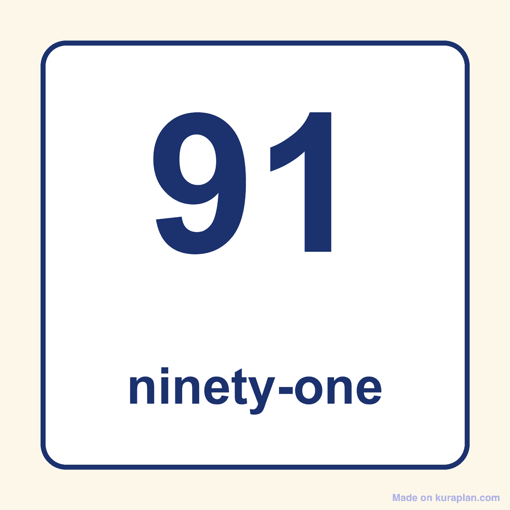 Number Word — 91 (Ninety-One)