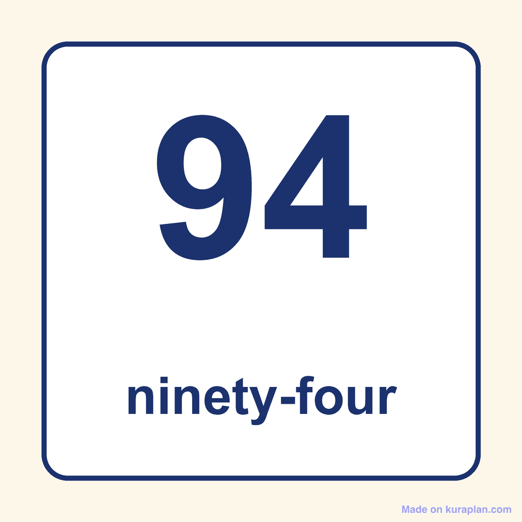 Number Word — 94 (Ninety-Four)