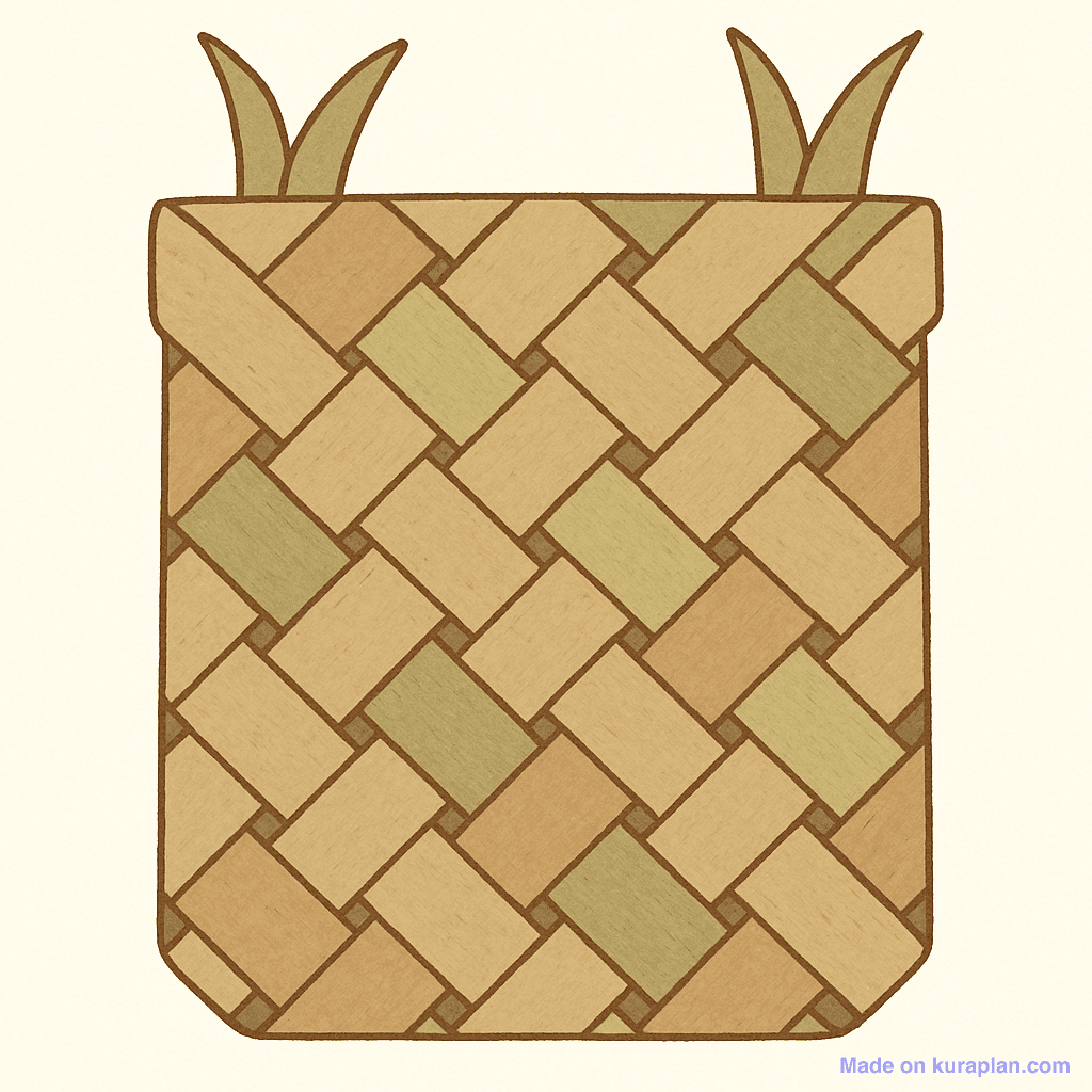 Harakeke weaving — rou rou pattern