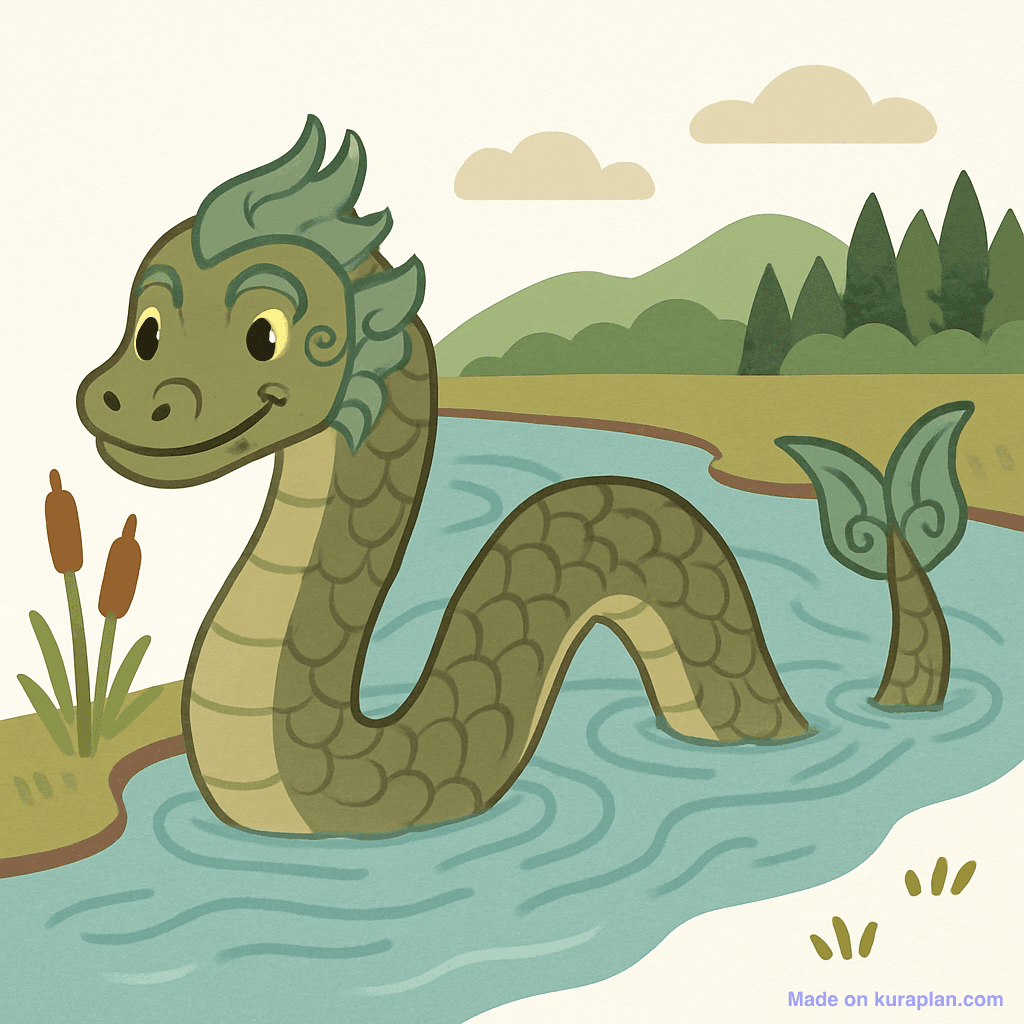 NZ Taniwha — friendly illustration