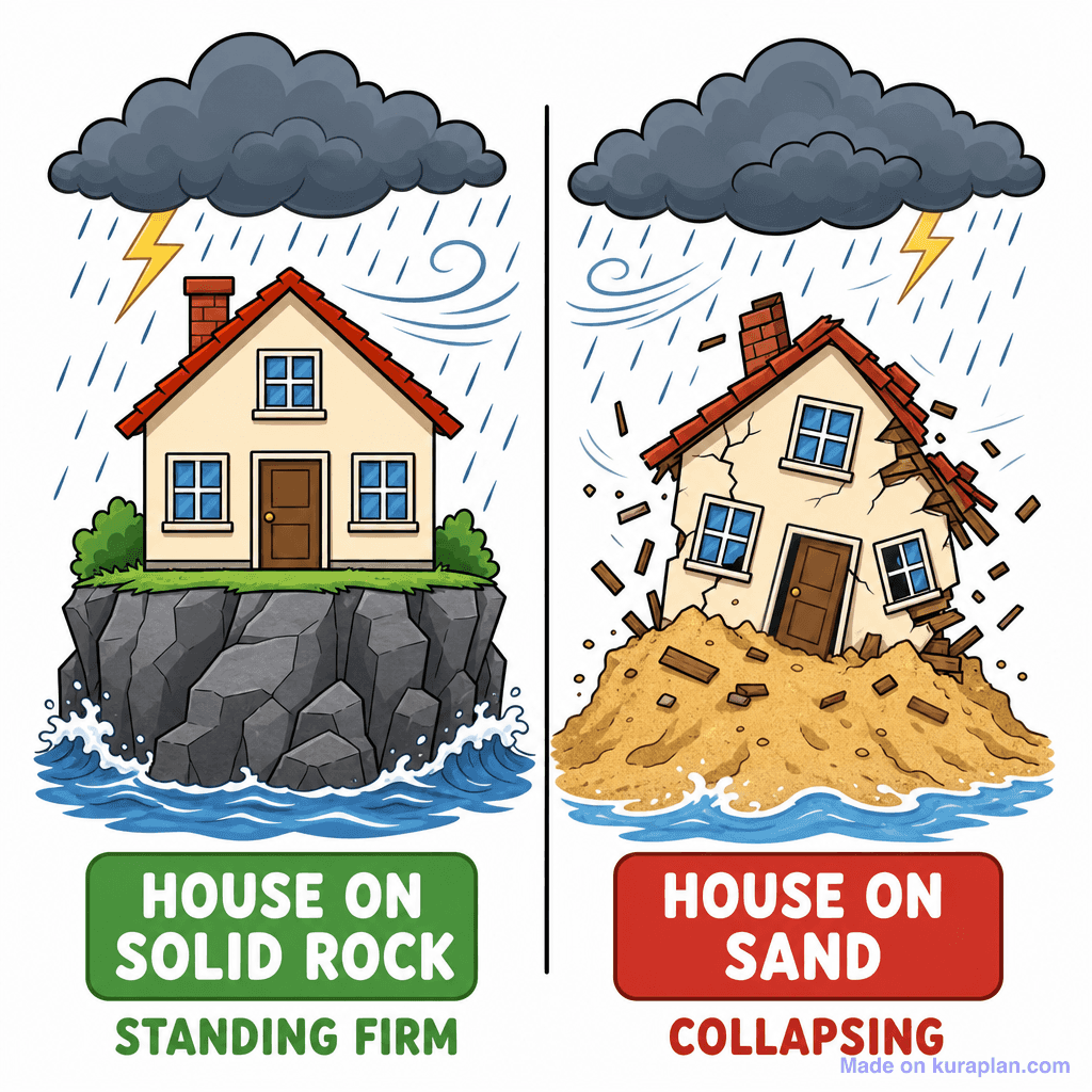 Parable Two Builders Rock Sand