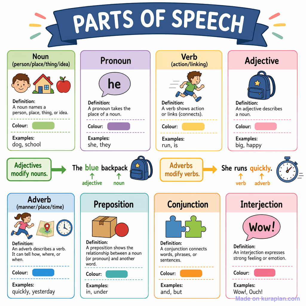 Parts of Speech Anchor Chart (simple)
