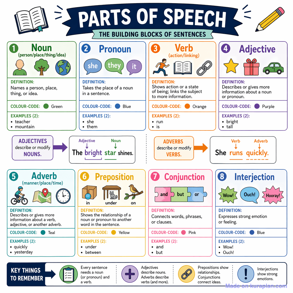 Parts of Speech Anchor Chart (detailed)