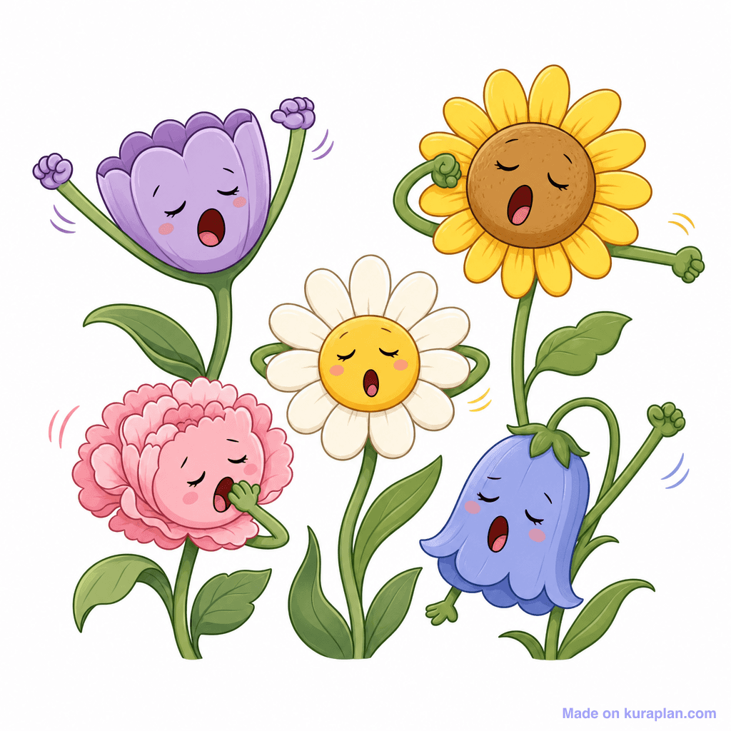 Personification Yawning Flowers