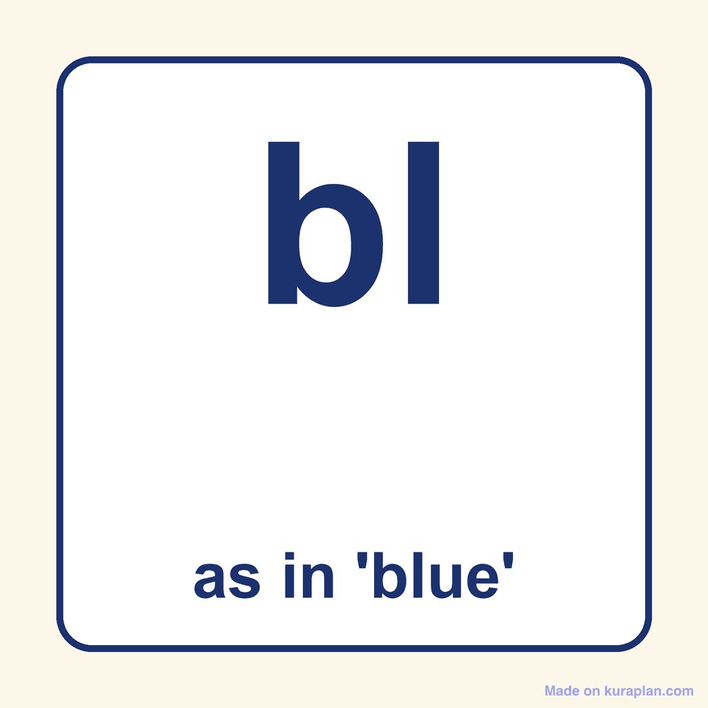 Phonics Blend — 'bl' as in blue