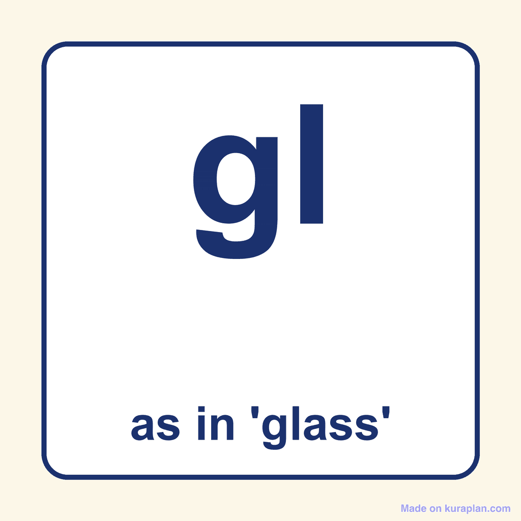 Phonics Blend — 'gl' as in glass