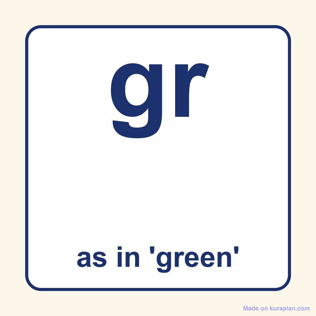 Phonics Blend — 'gr' as in green