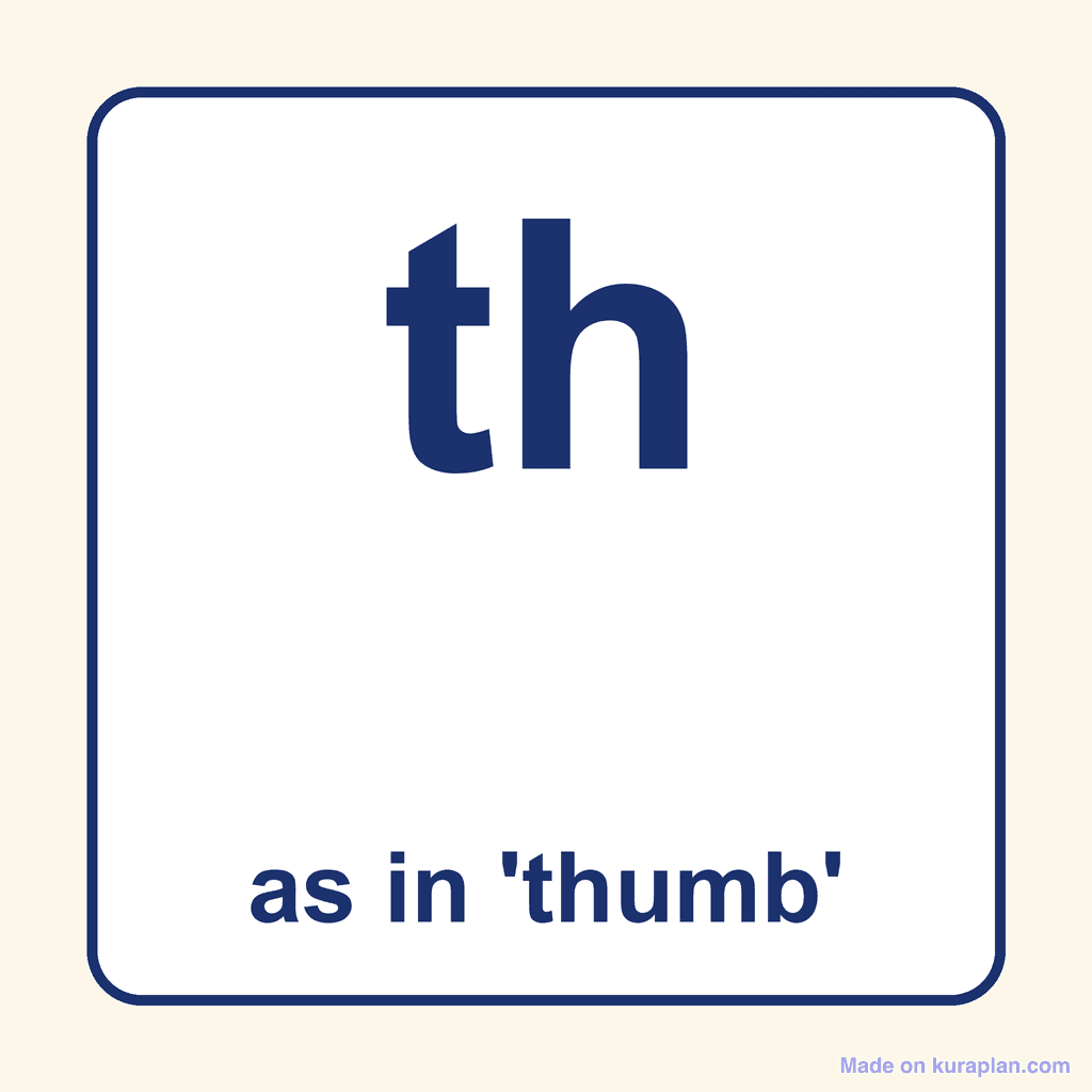 Phonics Digraph — 'th' as in thumb