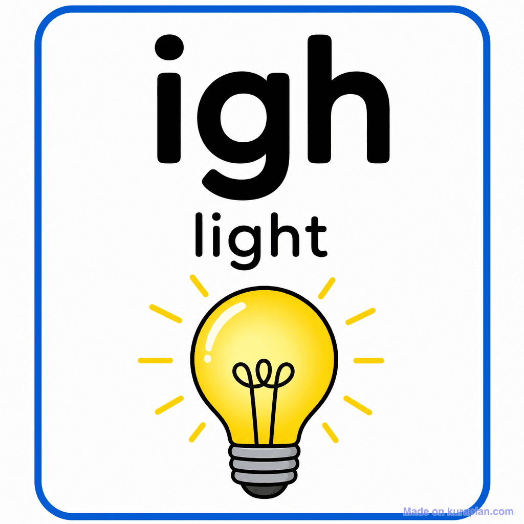 Phonics Sound "igh" — light