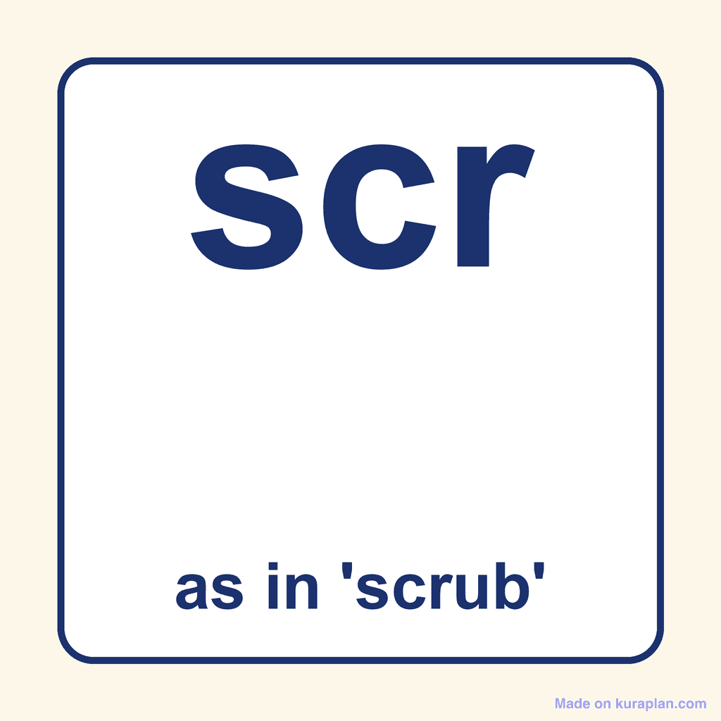 Phonics Trigraph — 'scr' as in scrub