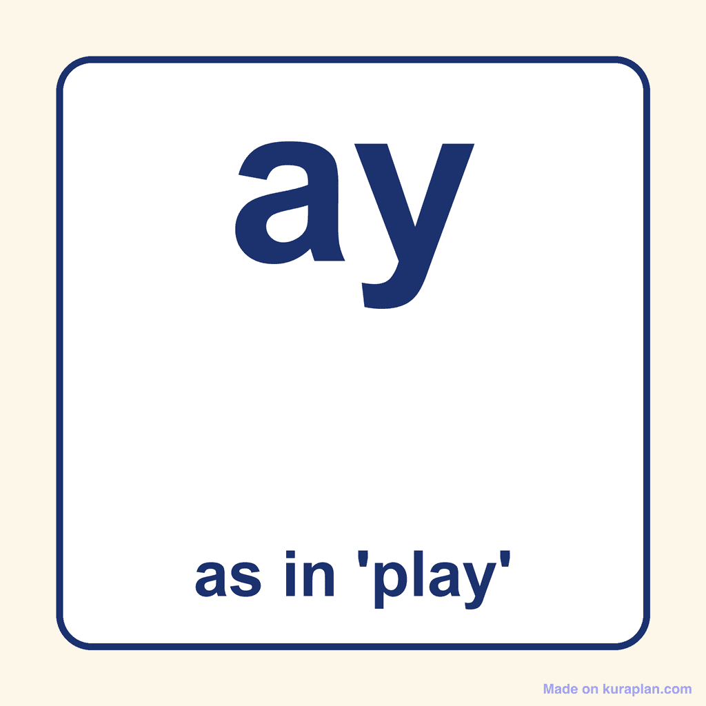 Phonics Vowel Digraph — 'ay' as in play