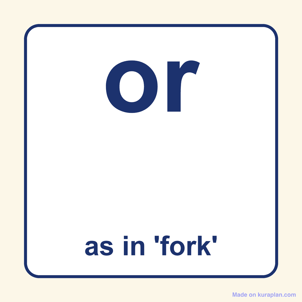Phonics Vowel Digraph — 'or' as in fork
