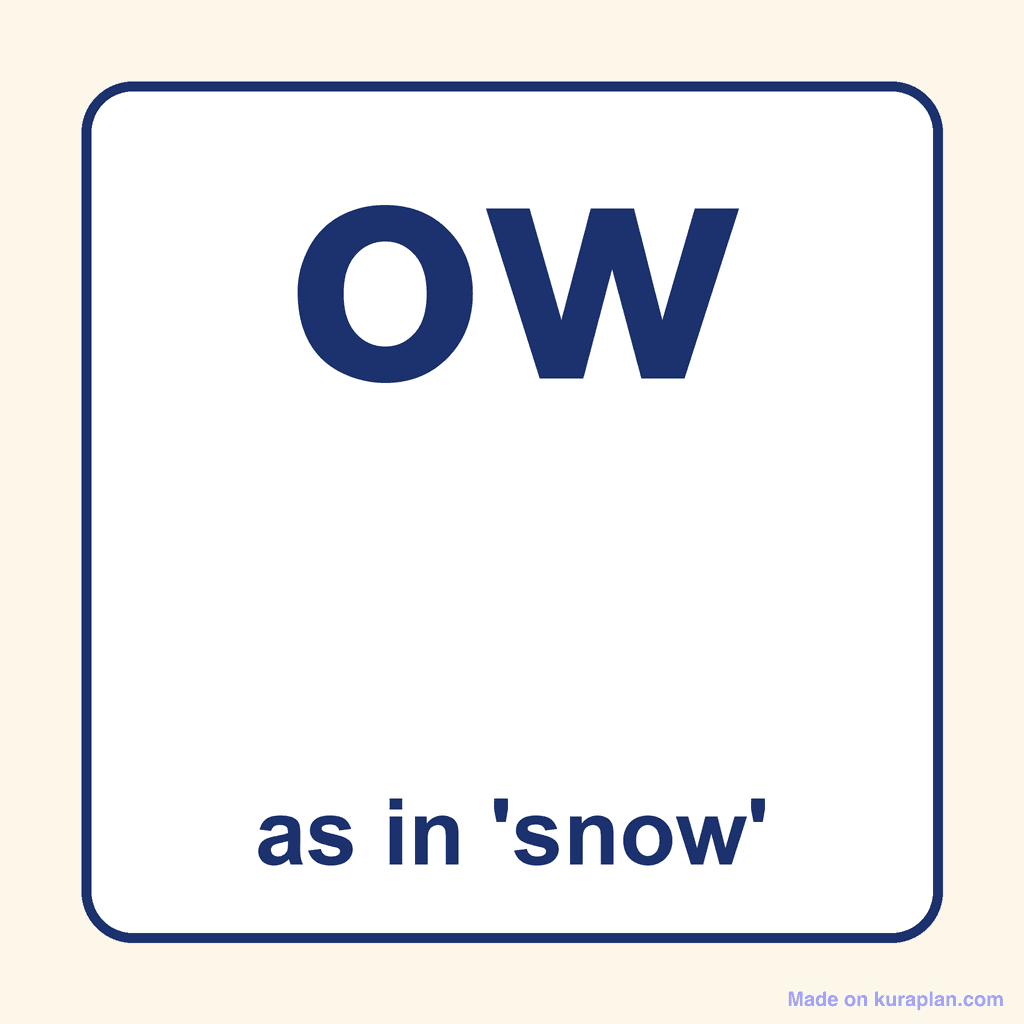 Phonics Vowel Digraph — 'ow' as in snow