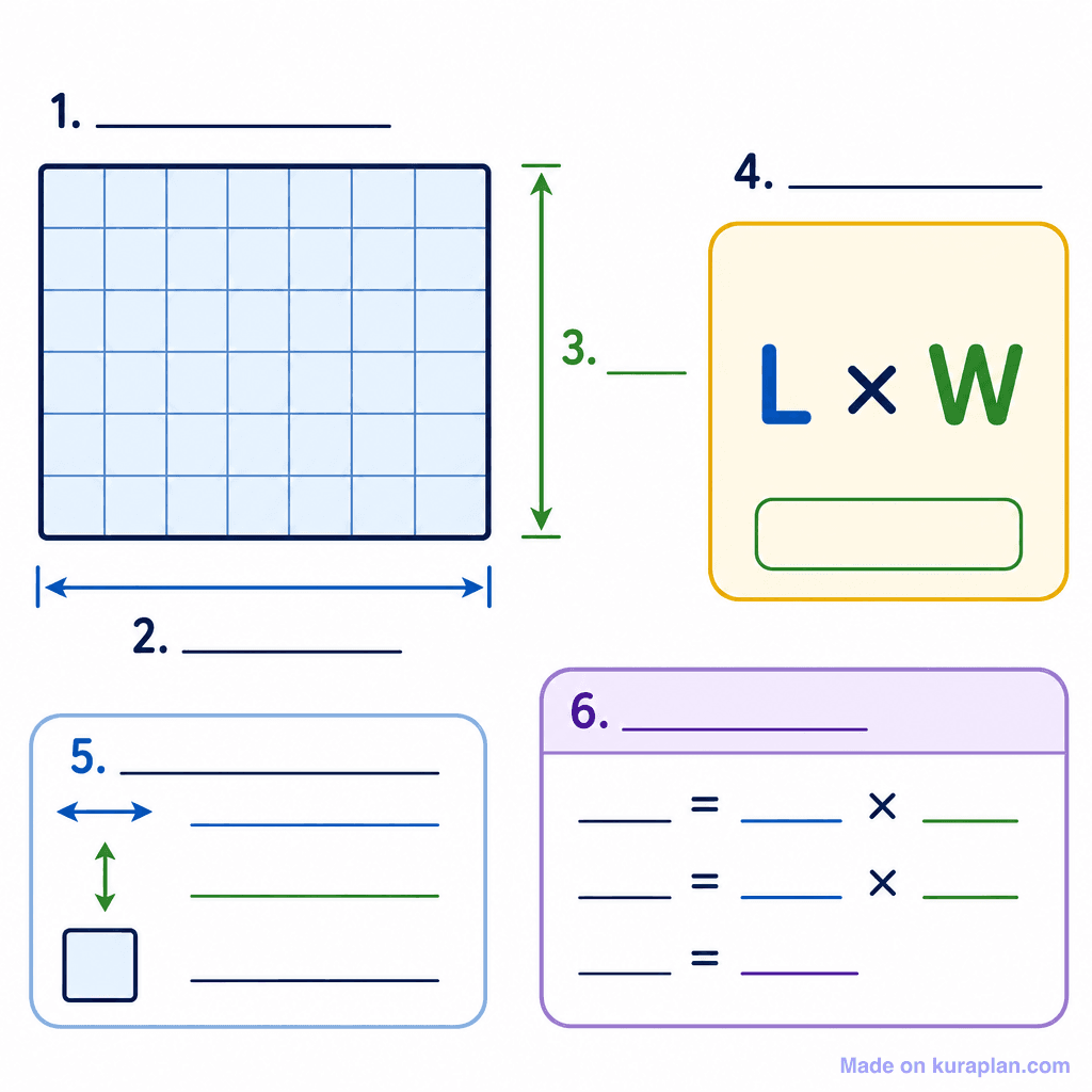 Area of a Rectangle – Formula & Dimensions (simple, unlabeled)